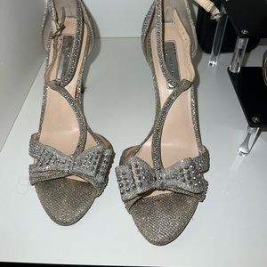 Glitter bow stiletto heels